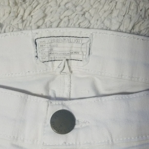 Current/Elliott white zippered ankle cropped skinny jeans sz 27 - Picture 1 of 8